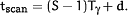 t<SUB><UP>scan</UP></SUB>=(S−1)T<SUB>&ggr;</SUB>&plus;d.